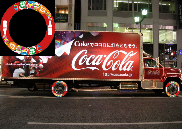 コカコーラ タイヤプリント イメージ制作してみました。