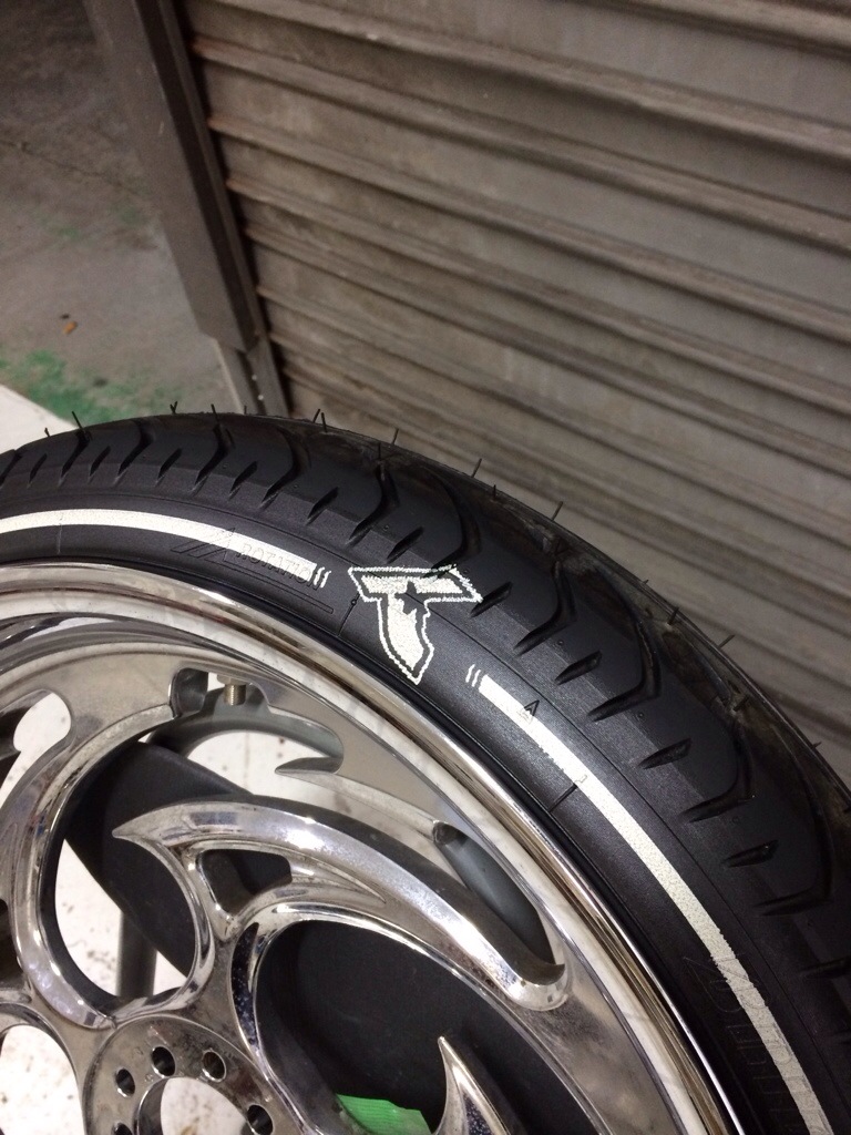 topmost ビックスクーター タイヤプリント ホワイトリボン