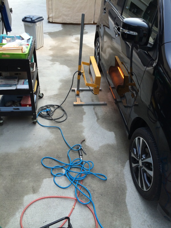 出張　キズへこみ修理　スズキワゴンR　簡易補修